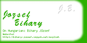 jozsef bihary business card