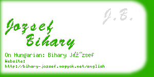 jozsef bihary business card